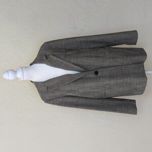 💎 Lime Black Houndstooth Blazer Work Plaid Suit Jacket Size Large - Flawed Gem